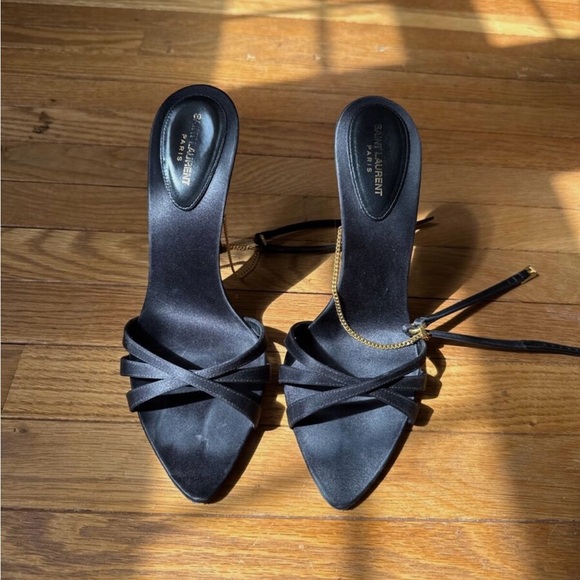 Saint Laurent Women's Black Strappy Heels - Picture 1 of 4